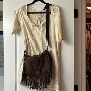 Brown fringe crossbody